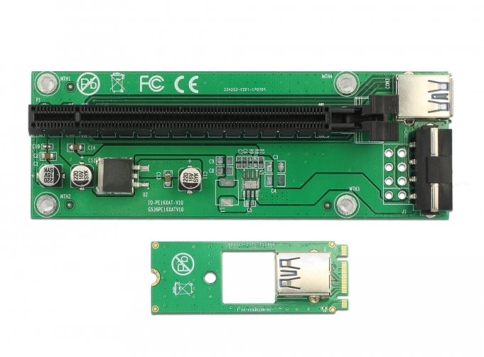 Delock Riser Karte M.2 Key B+M > Pci Express X16 Mit 30 Cm Usb Cable