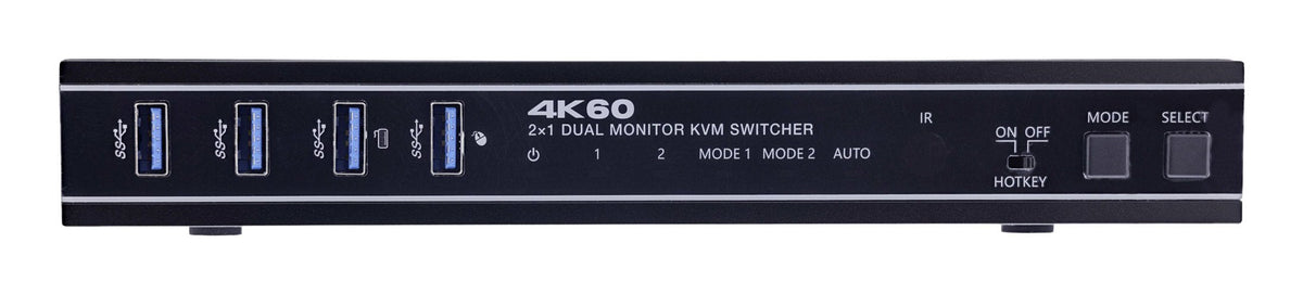 Inline Kvm Switch, 2x1 ,Hdmi & Displayport 4k/60hz, Dual Monitor, Usb 3.2 Hub