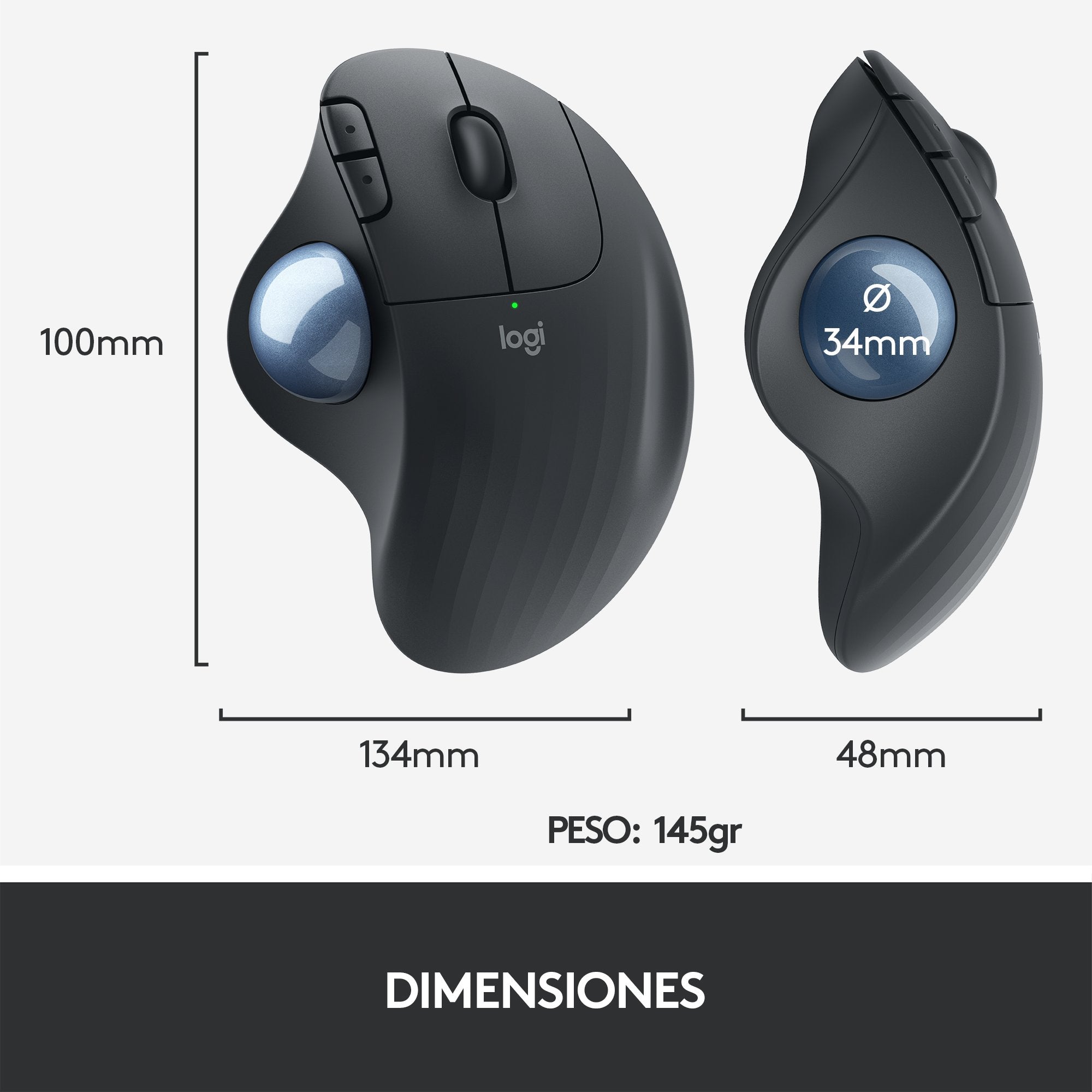 EAN 5099206092273 - Logitech 910-005872 ratón Oficina mano derecha RF Wireless + Bluetooth Trackball 2000 DPI imagen 22