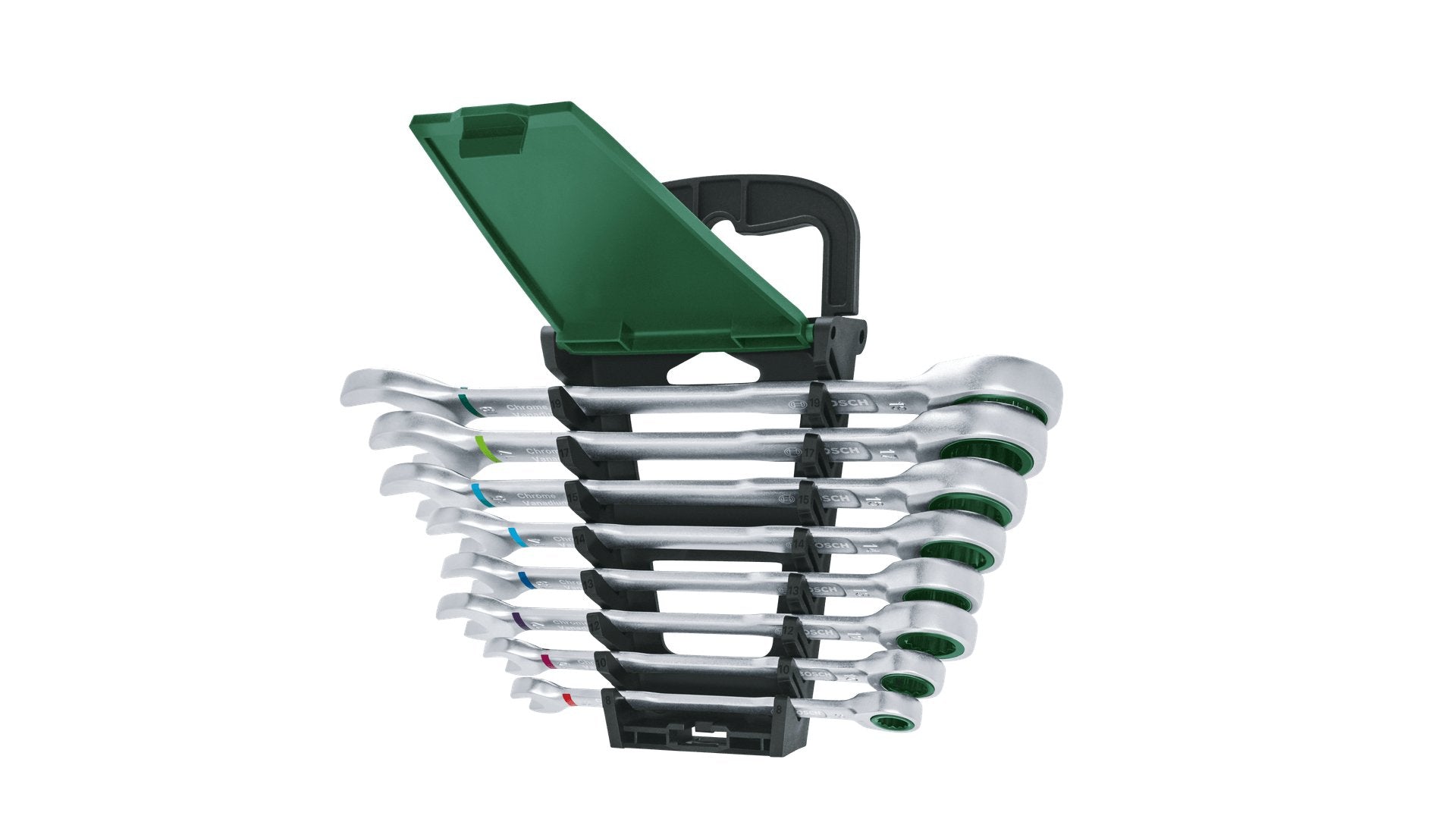 Bosch Powertools Schraubenschlüssel Mit Ratsche Set, 8-Piezas (Verde/Negro) 1600a027ps