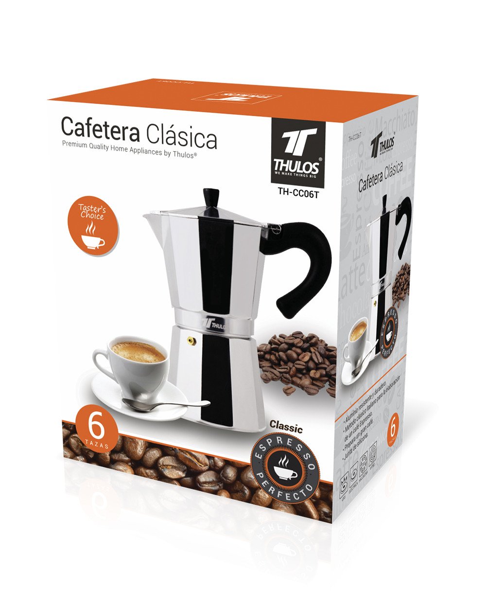 EAN 8436550623413 - THULOS TH-CC06T Cafetera italiana Plata imagen 3