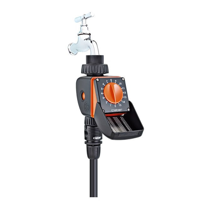 EAN 8000625084227 - Claber Aquauno Logica Negro, Naranja 12 bar Temporizador de riego digital imagen 1