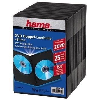 Hama Dvd Slim Double-Box 25, Black 2 Discos Negro