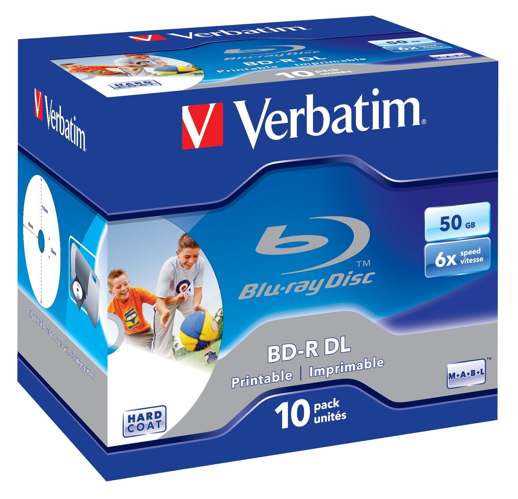 Verbatim Disco Bluray 50gb 10pcs Jew.C 6x Wide Printable No Id