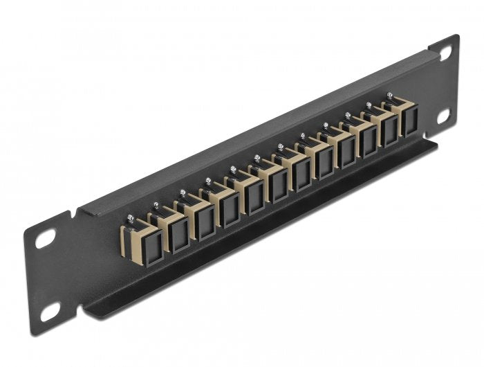 Delock 10" Patch Panel Fo 12 Puertos Sc Simplex Beige 1 U Negro
