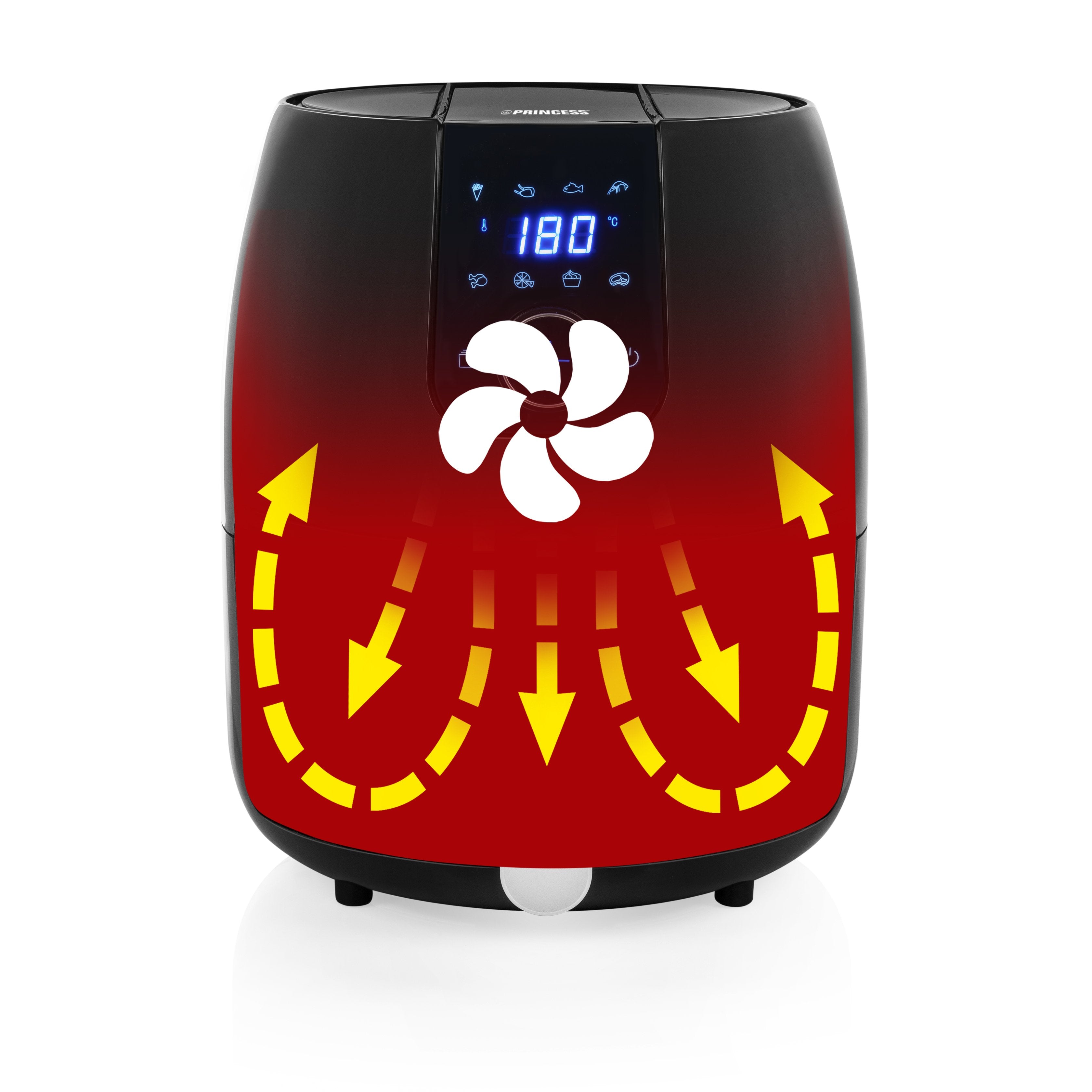 Freidora Por Aire Sin Aceite Princess Digital Xxl 182025 1500w Capacidad 4.5l