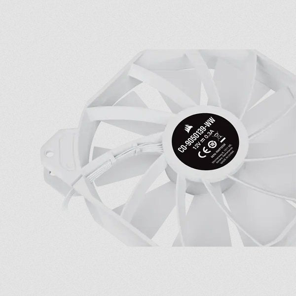 Ventilador Led Corsair Sp140 Rgb Elite Blanco De 140 Mm Rgb Con Paquete Doble Airguide