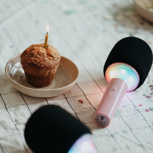 Kidywolf Mikrofon Bluetooth Mit Licht Rosa