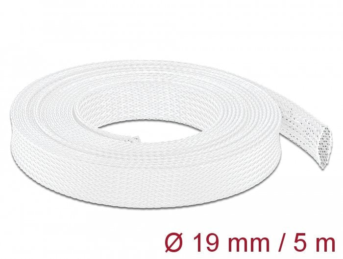 Delock Funda Trenzada 5 M X 19 Mm Blanco