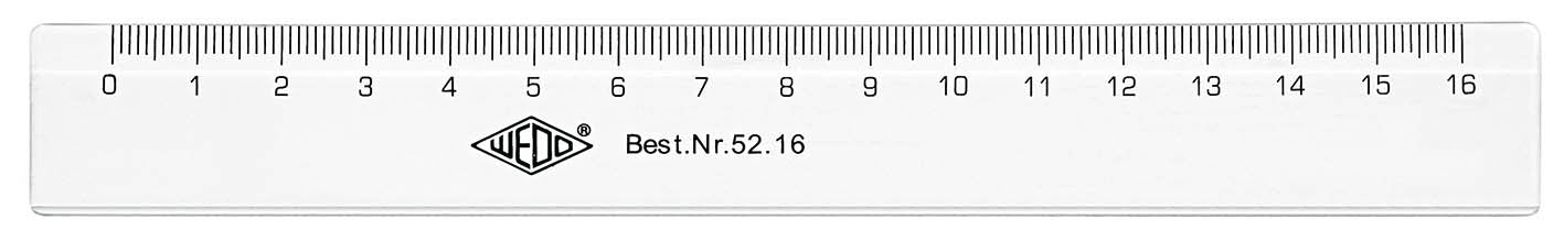 Wedo Lineal 16 Cm, Tuschkante, Geprägte Zentimeter Kunmmof
