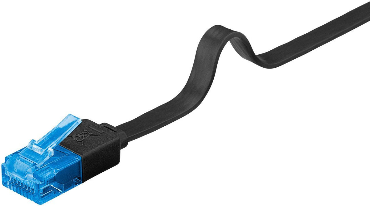 Cat 6a Flat-Patch Cable U/Utp, Black, 1 M - Copper