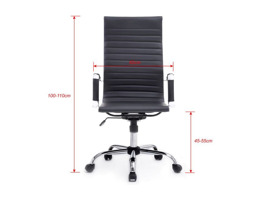 Silla De Oficina Equip Respaldo Alto Color Negro Recubrimiento Pu De Alta Calidaddiseño Ergonomico