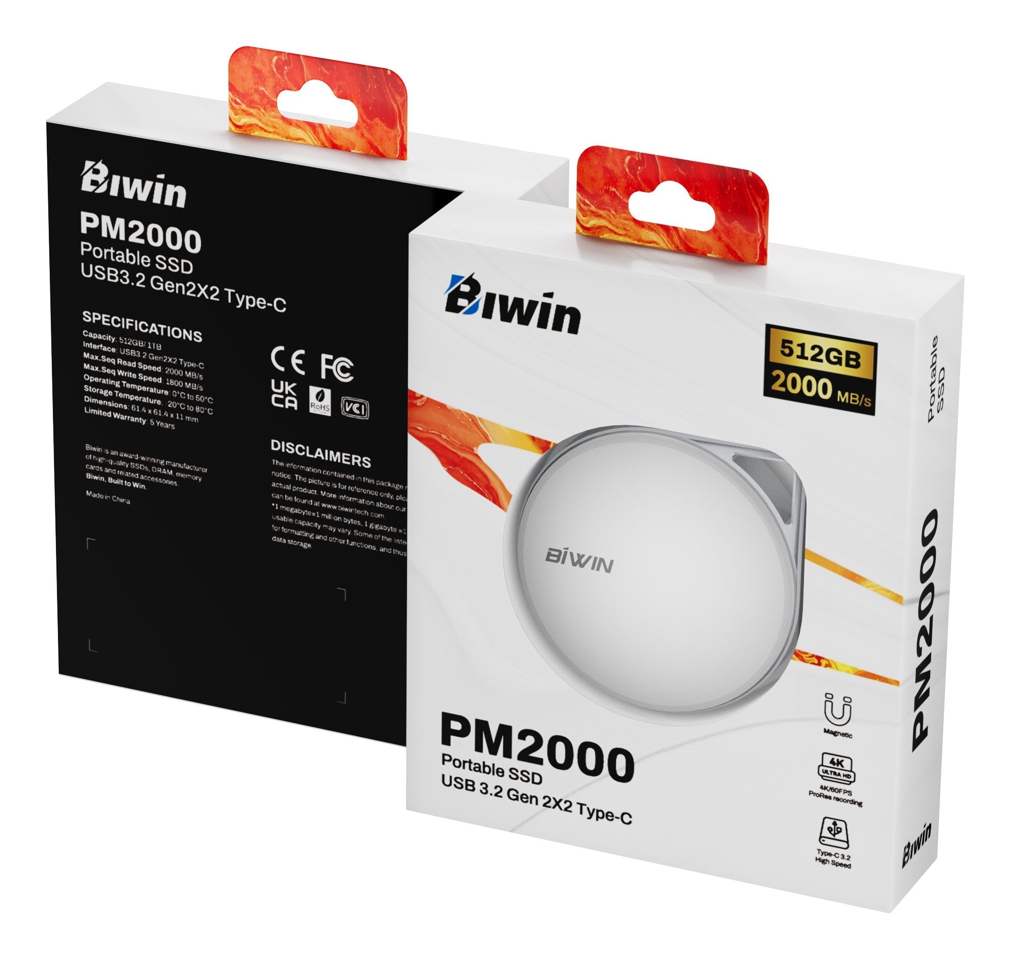 EAN 6955914639133 - Biwin PM2000 512 GB USB Tipo C USB 3.2 Gen 2x2 Blanco imagen 17