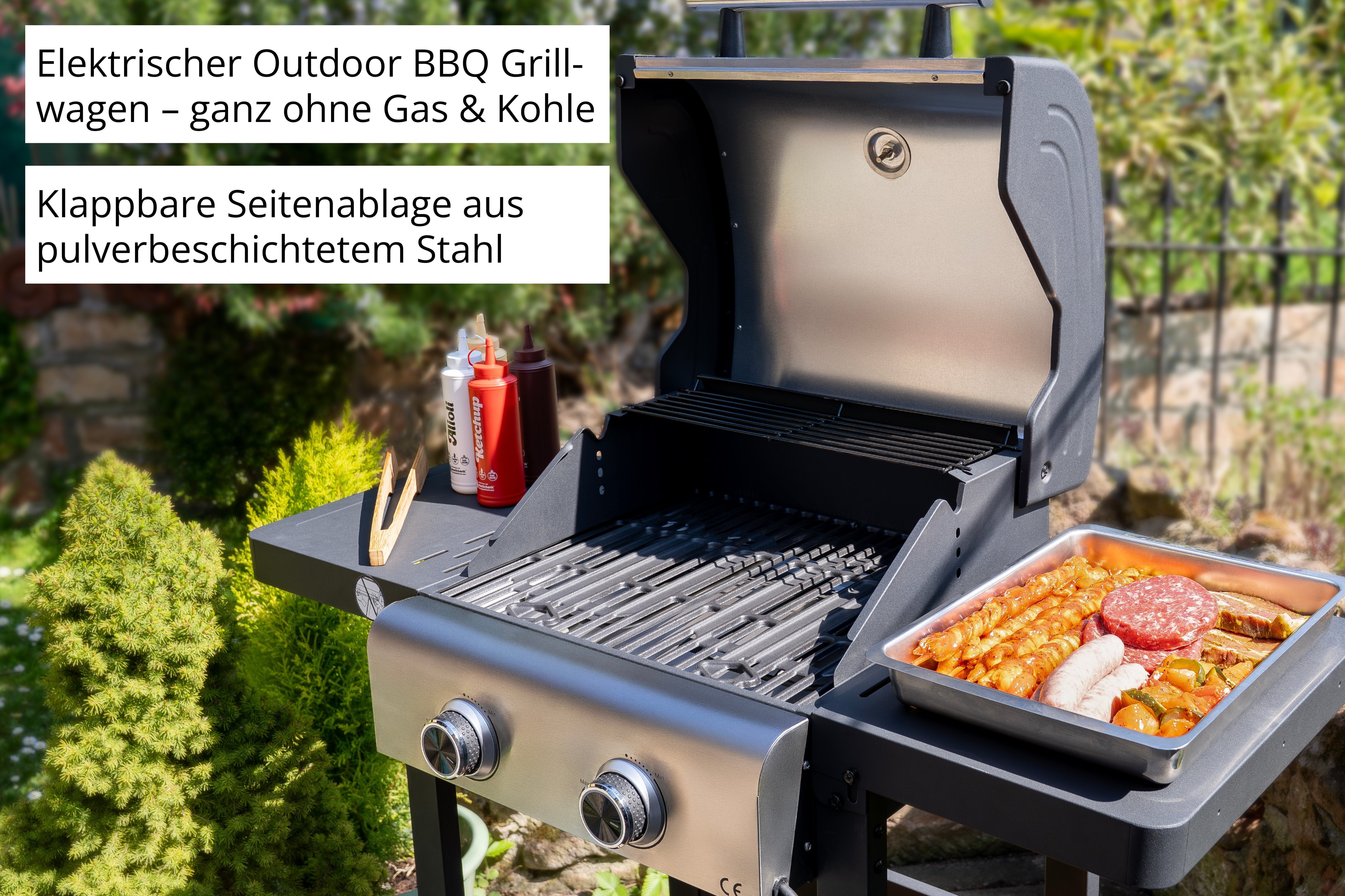 Unold Bbq Grillwagen Buddy  (Negro, 2.600 Watt) 58595