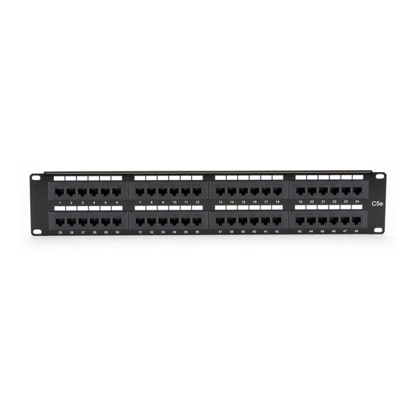 Cat5e Patch Panel 48 Port Jpm5e48a, Cat5e, Black, Rack