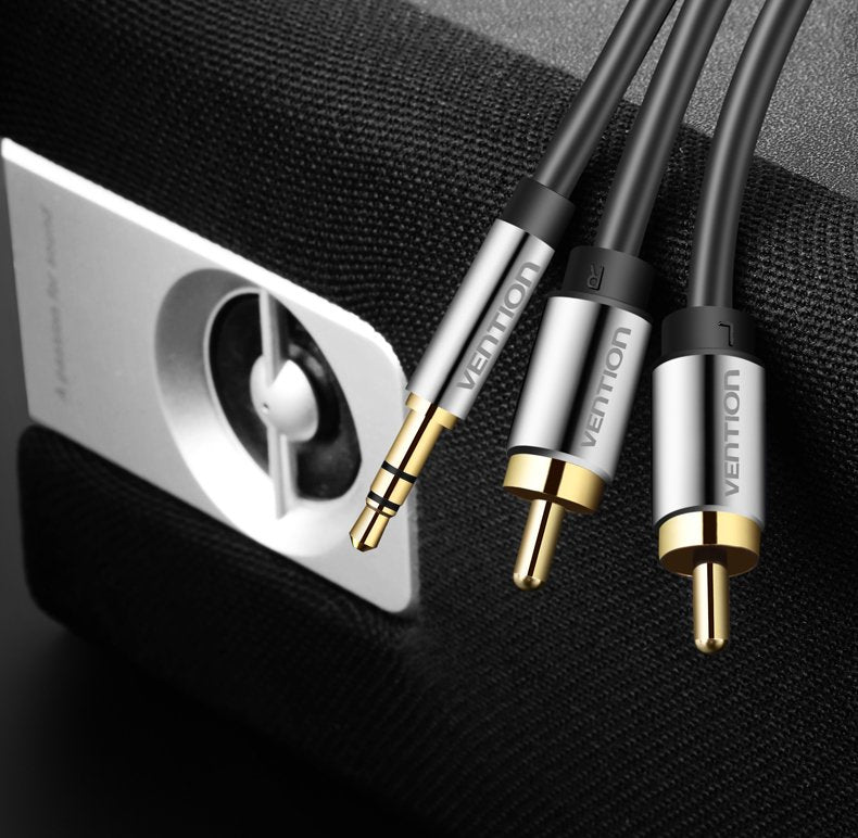 EAN 6922794734357 - Vention BCFBG cable de audio 1,5 m 3,5mm 2 x RCA Aluminio, Negro imagen 2