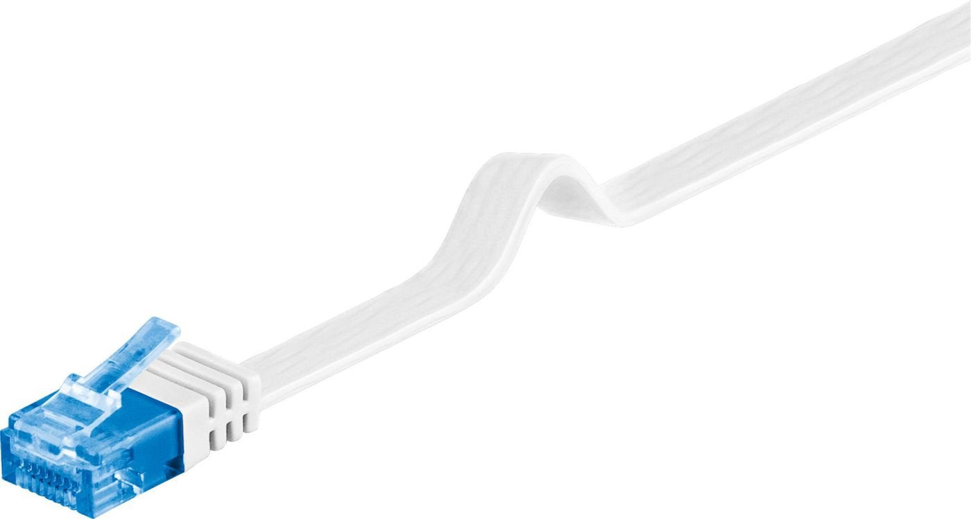 U/Utp Cat6a 10m White Flat Unshielded Network Cable,