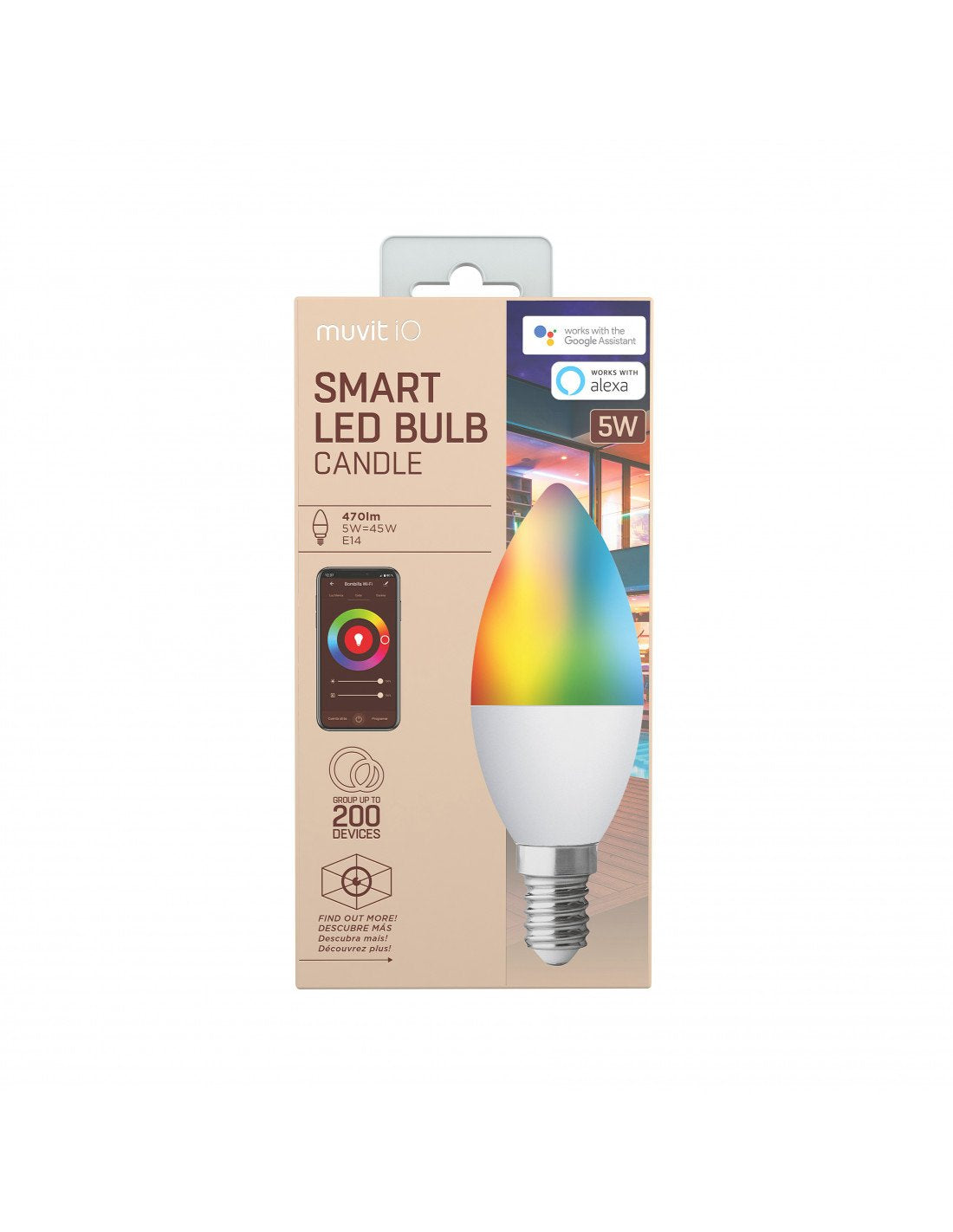 Bombilla Muvit Io Globo E14 5w Rgb