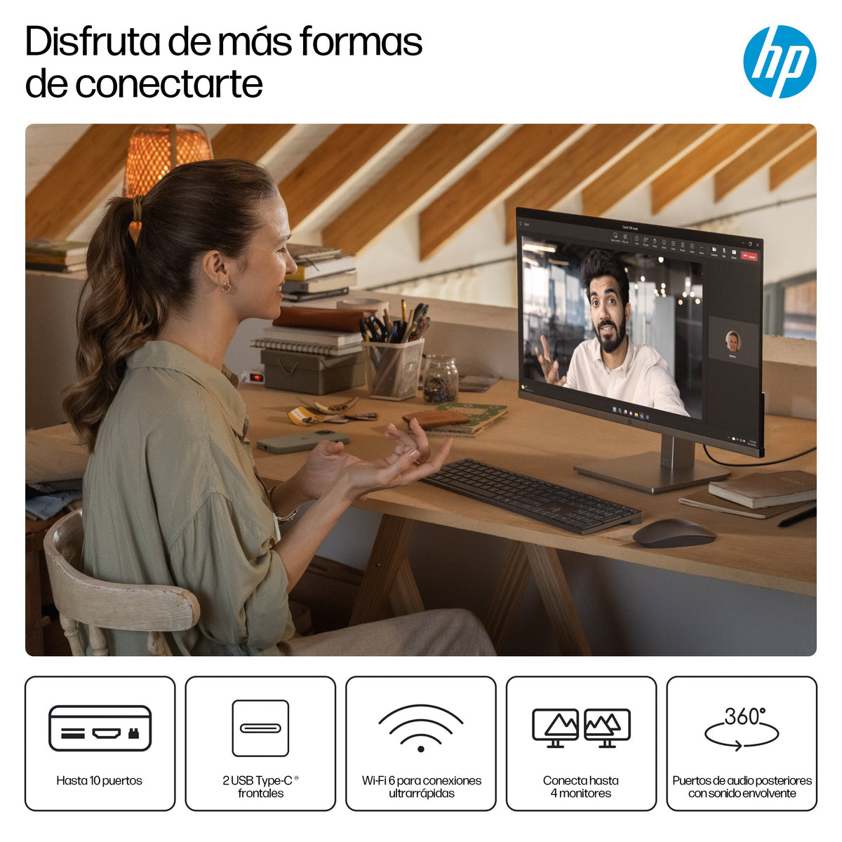 EAN 0199764264343 - HP OmniDesk M02-0013ns AMD Ryzen™ 5 8500G 16 GB DDR5-SDRAM 1 TB SSD Windows 11 Home Torre PC Negro, Gris imagen 6