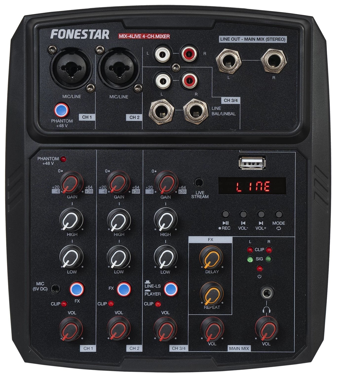 Mesa De Mezclas Fonestar Mix-4live