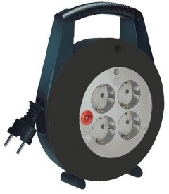 Tambor De Cable Brennenstuhl Vario Line 4 Vías 5m Negro / Claro