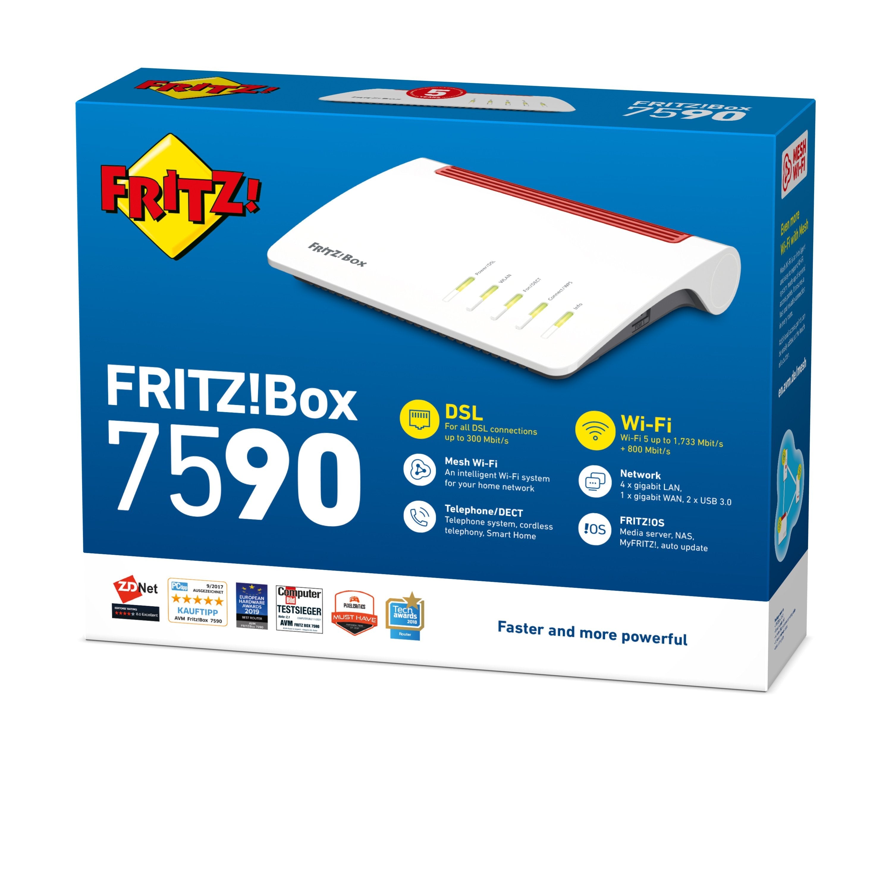 Avm Fritz!Box 7590 Edition International Doble Banda (2,4 Ghz / 5 Ghz) Gigabit Ethernet Blanco Route