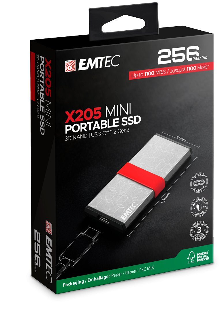 Emtec Ssd 3.2gen2 X205 256gb Portable