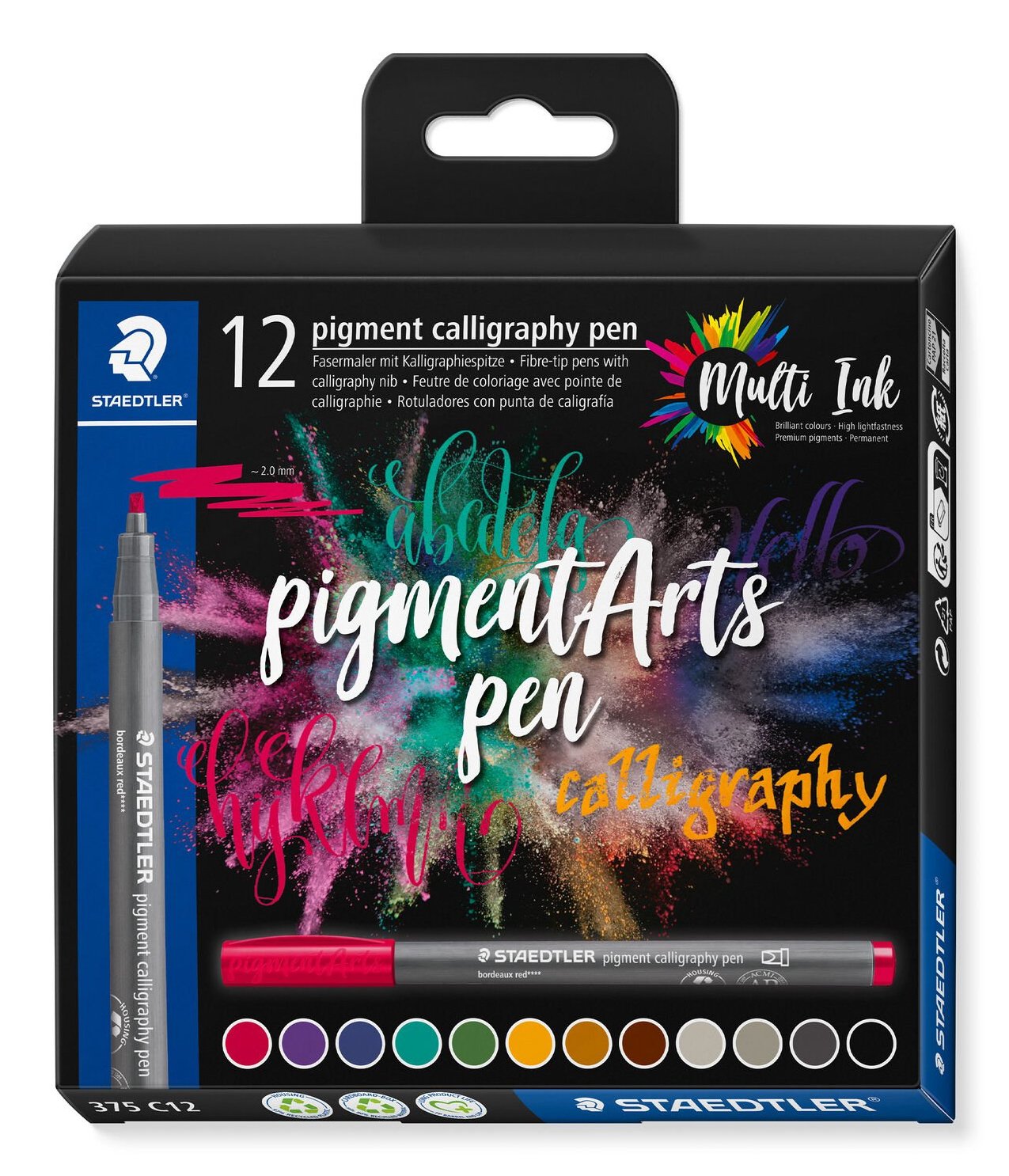 EAN 4007817098905 - Staedtler Pigment Arts Calligraphy Pen rotulador Multicolor 12 pieza(s) imagen 1