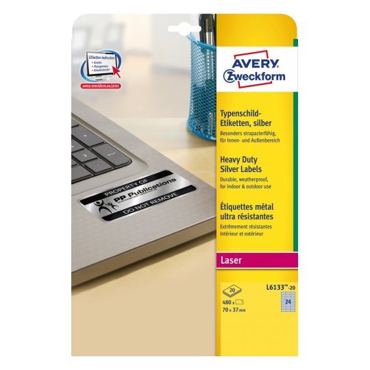 Avery Zweckform Typenschildetiketten 70,0 X 37,0 Mm
