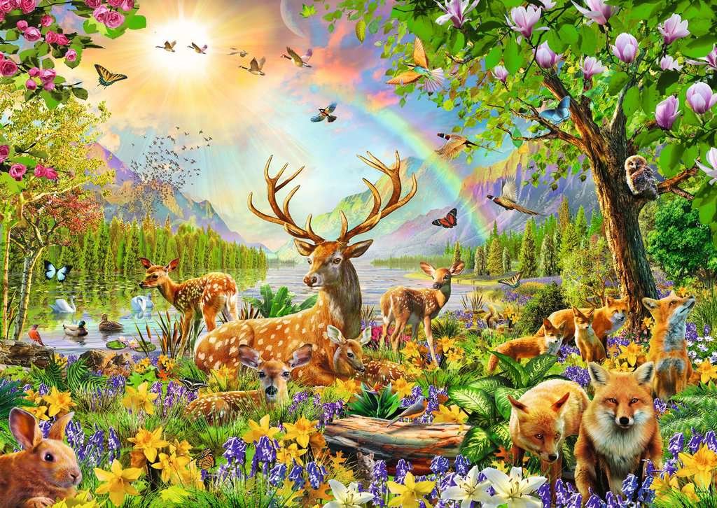 Rompecabezas Infantil De Ravensburger Familia De Ciervos Agraciados (200 Piezas)