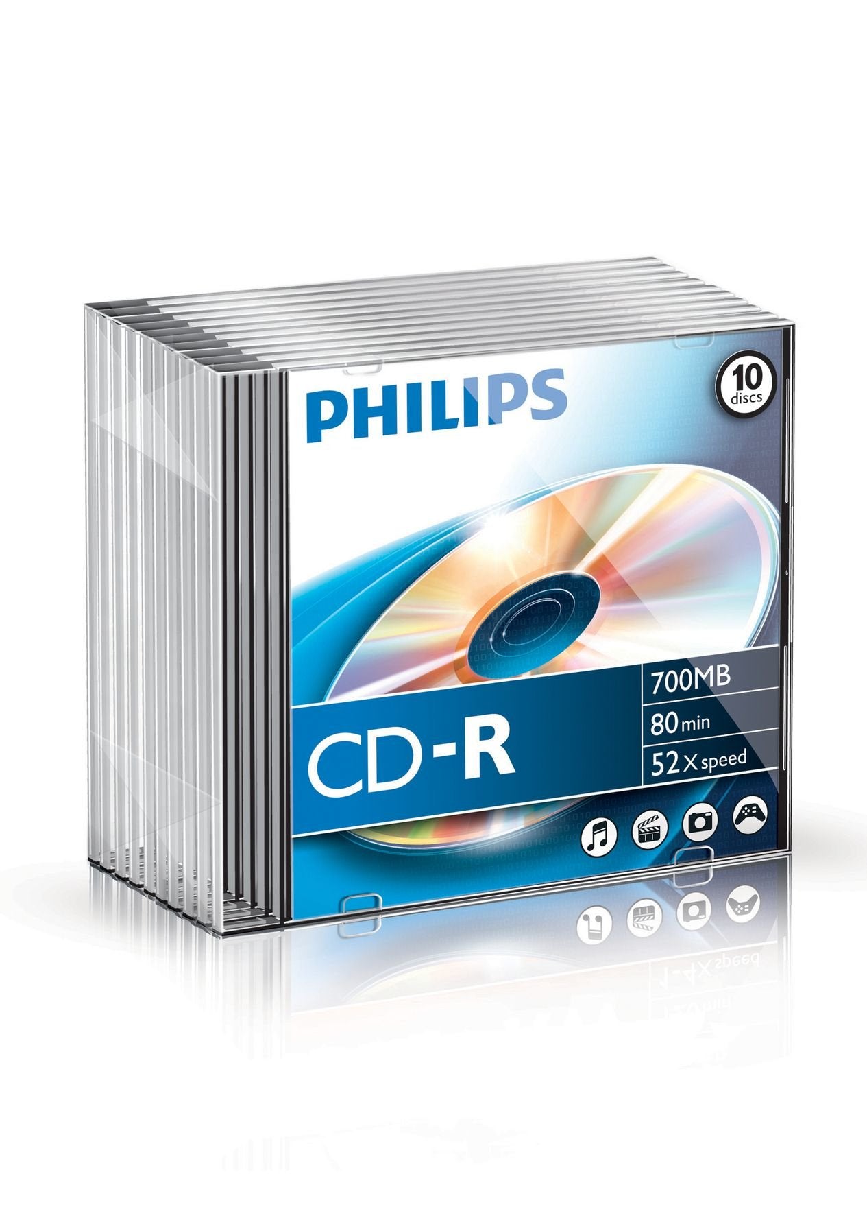 Philips Cd-R 700mb  10pcs Slim Box