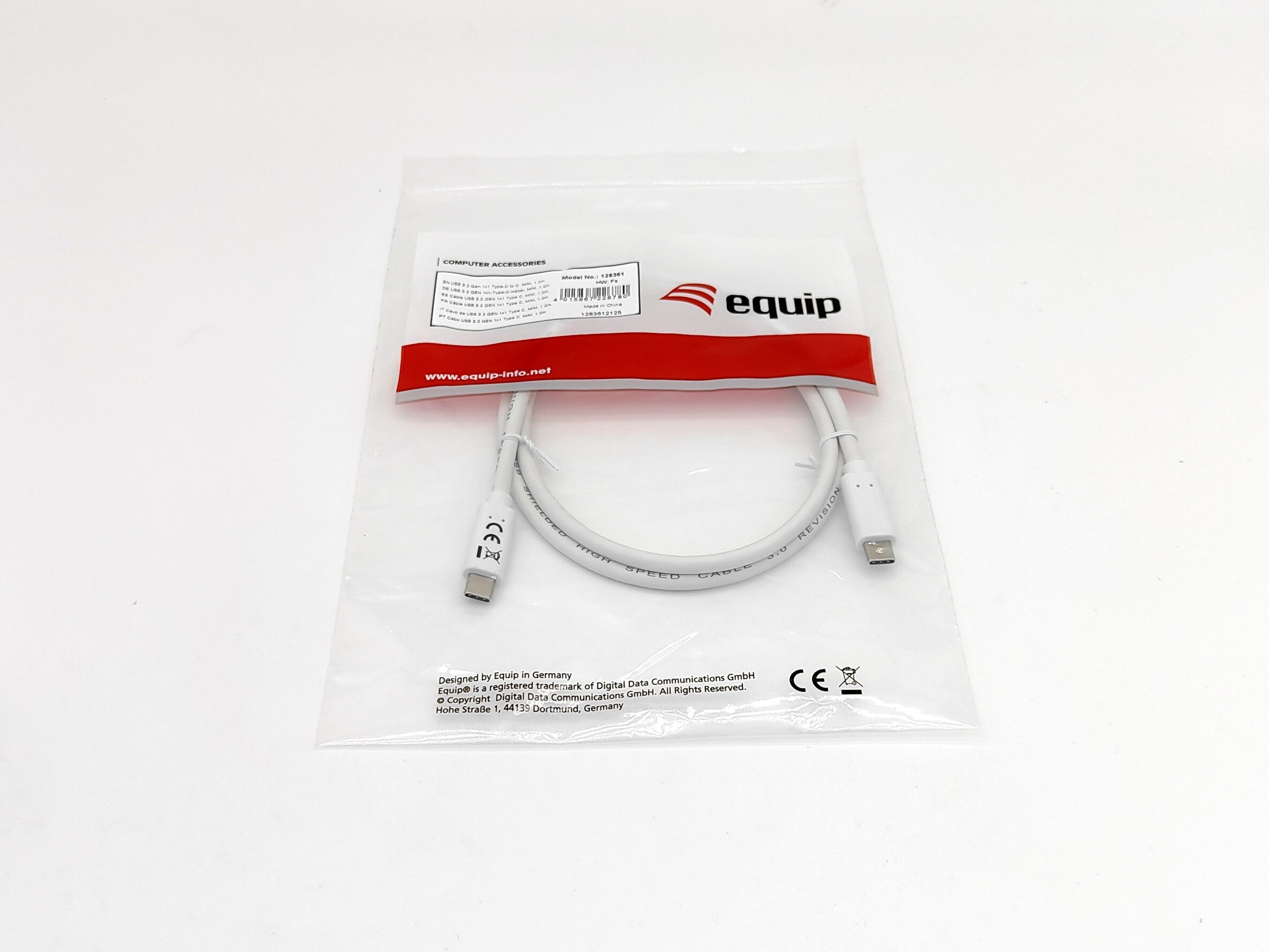 Equip Cable Usb-C3.2->C Gen1 Pd60w M M 0.50m Blanco