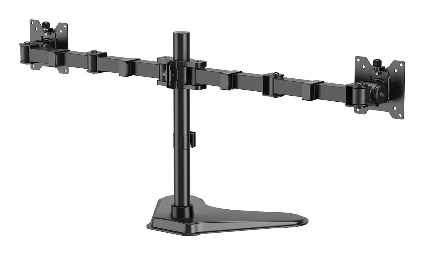 Aisens Soporte De Mesa Con Peana Eco Giratorio E Inclinable Para Monitor/Tv 20kg (3 Pivotes, 2 Brazos) De 17-35, Negro