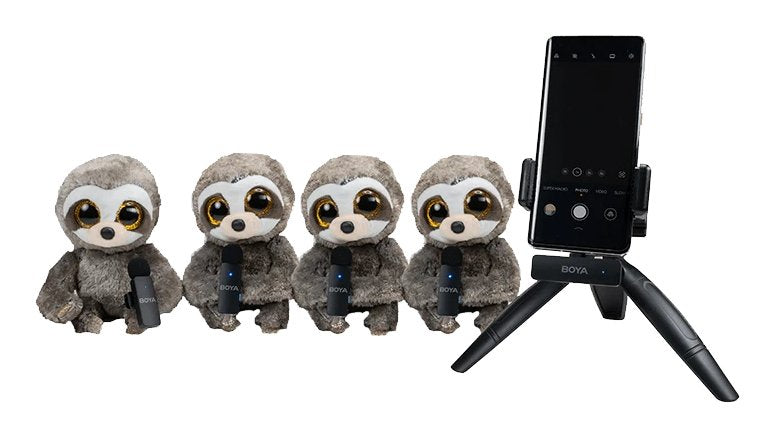 Boya Microphone Wireless By-V4 2.4ghz With 4 Transmitters And 1 Receiver (Type-C) Black Eu