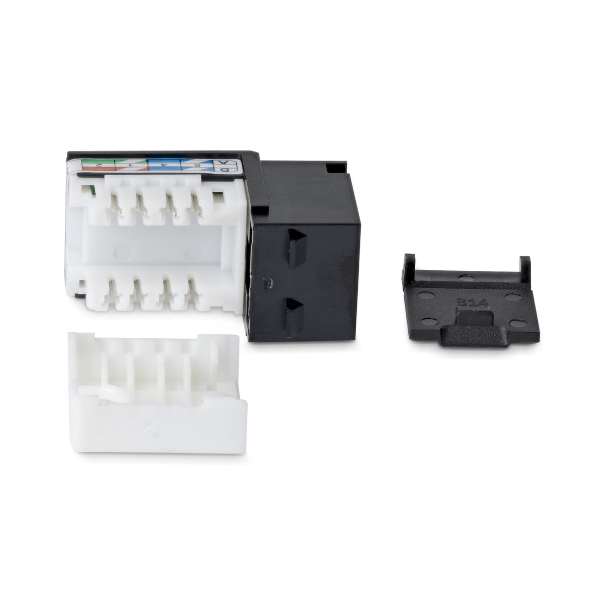 Startech.Com Cat6 Keystone Jack Módulo, Pack De 24 Rj45 Ethernet Keystone Conector Hembra, Utp Cat6 Wandbuchse, 90 Grad 110 Punch Down Conector Hembra, Negro, Acodado, Negro, Rj-45, Conector Hembra, Conector Hembra, 10gbase-T