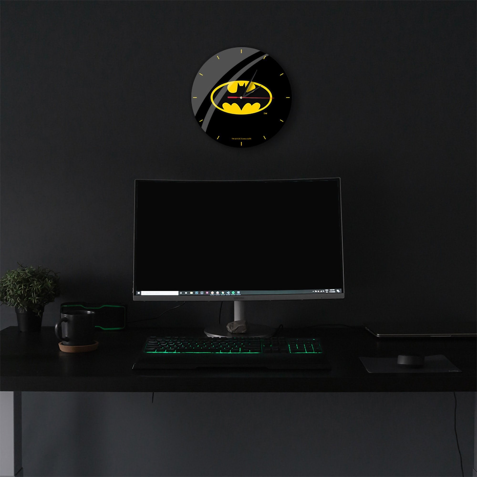 Reloj De Pared Leotec Brillo Batman 004 Negro