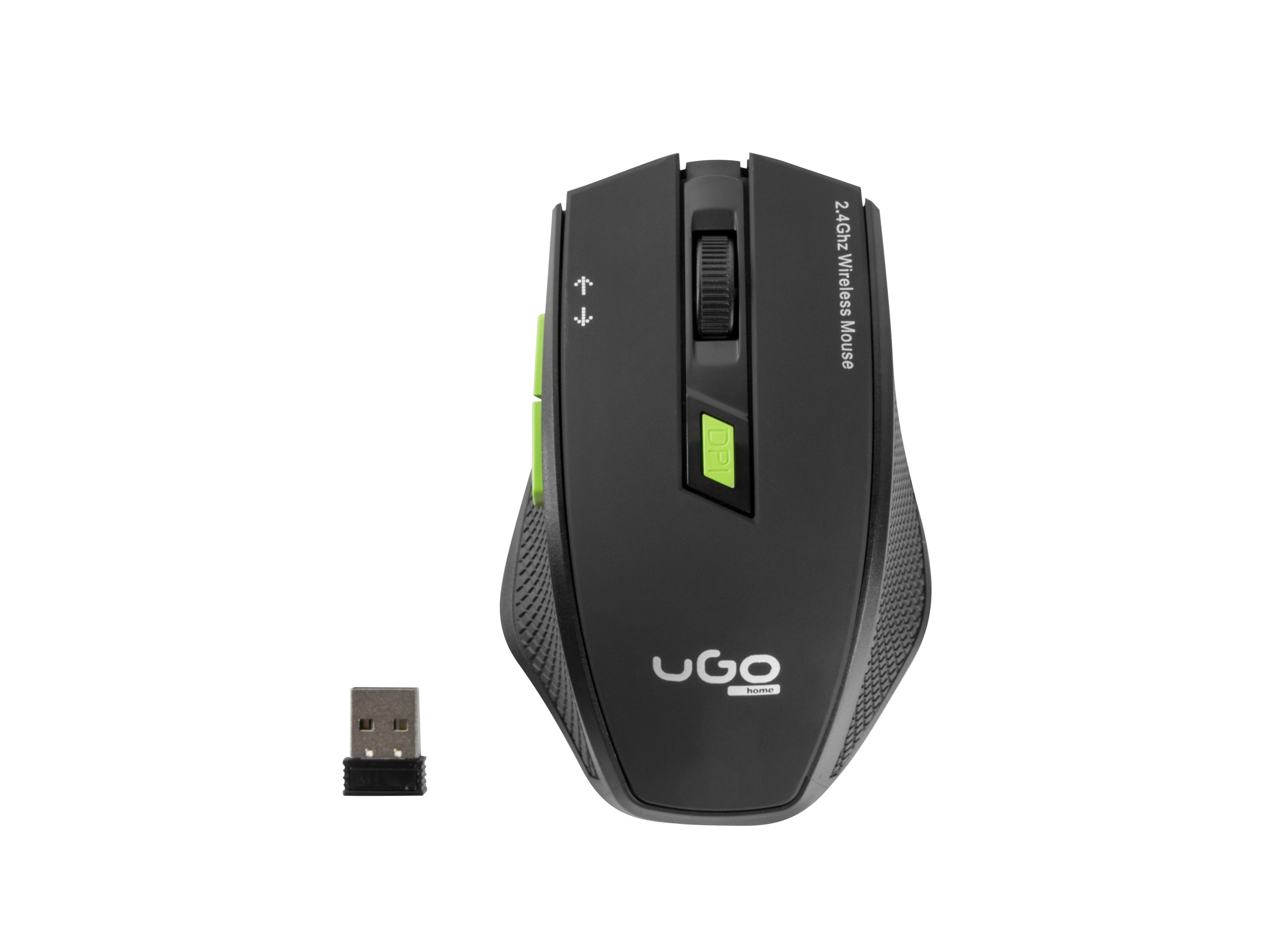 Ugo Raton Inalambrico Office My-04 Black Alcance 10m 1800dpi 6 Botones Micro Receptor Usb
