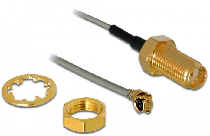 Delock Hf Antennencable Sma Buchse Zum Einbau Mhf U.Fl-Lp-068 Kompatibler Stecker 1 M Gewindelnge 10 Mm 1.13 Delock