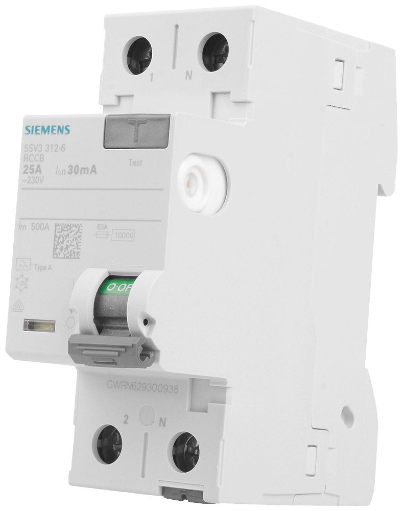 Siemens Fi-Schalter 2x25a 5sv33126 Typ A 25a 1+N-Pol 30ma 230v 2te