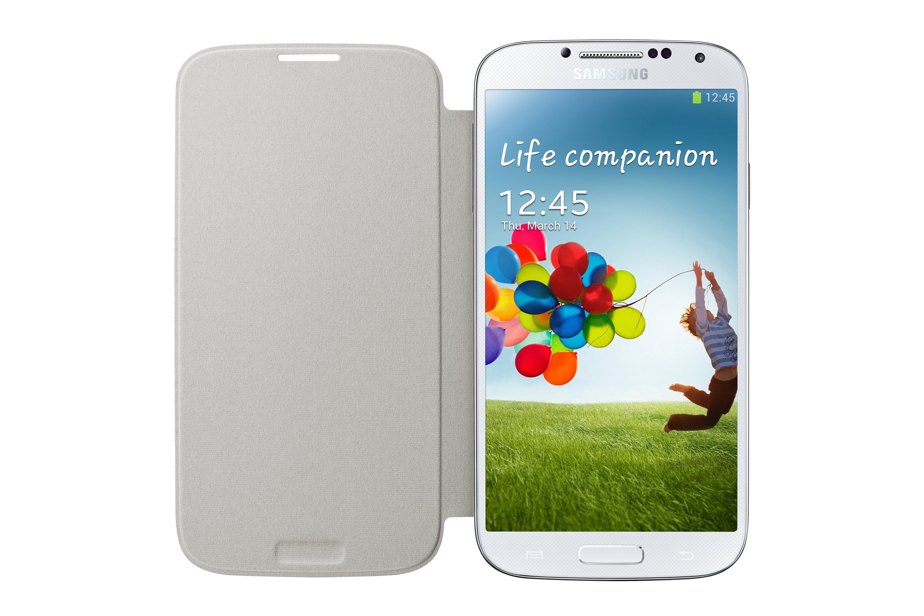 Funda Con Tapa Para Smartphone Samsung Galaxy S4 Blanca