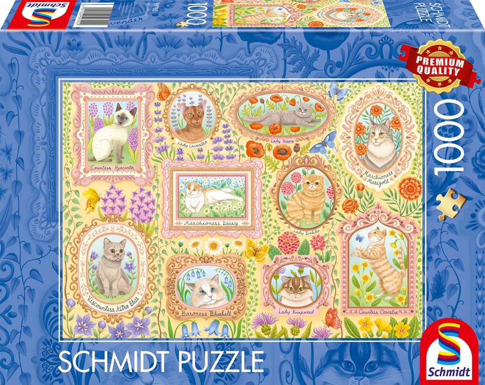 Schmidt Play Noble Cats En Floral Splendor, Puzzle 1000 Parts 59792
