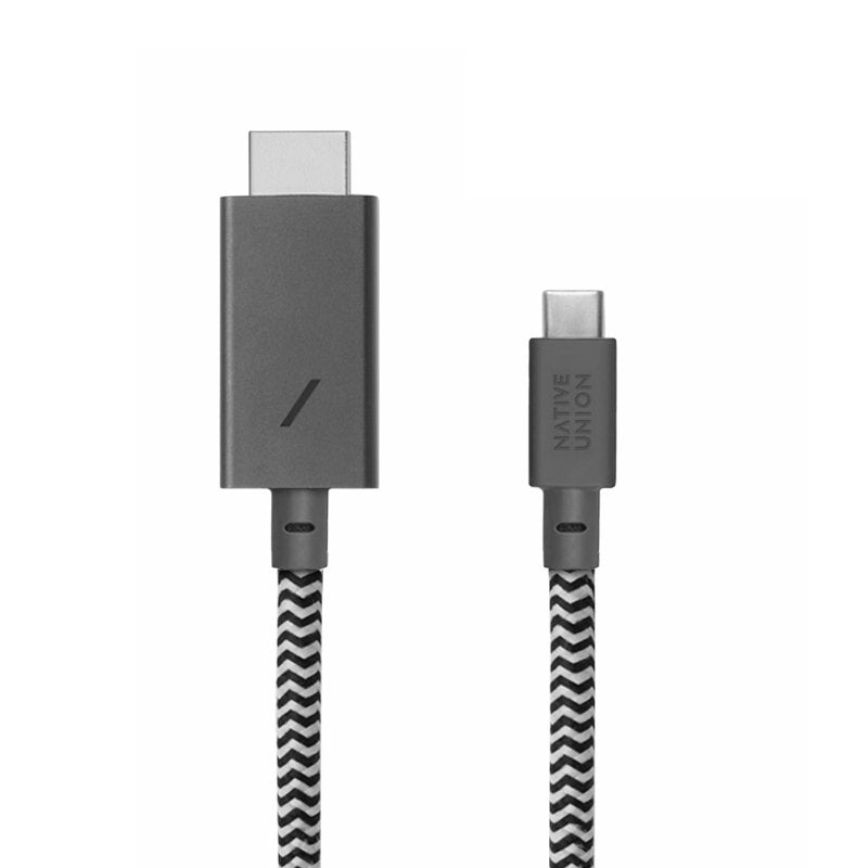 Native Union Belt-C-Hdmi-Zeb-3 Adaptador De Cable De Vídeo 3 M Hdmi Tipo A (Estándar) Usb Tipo C Negro, Blanco