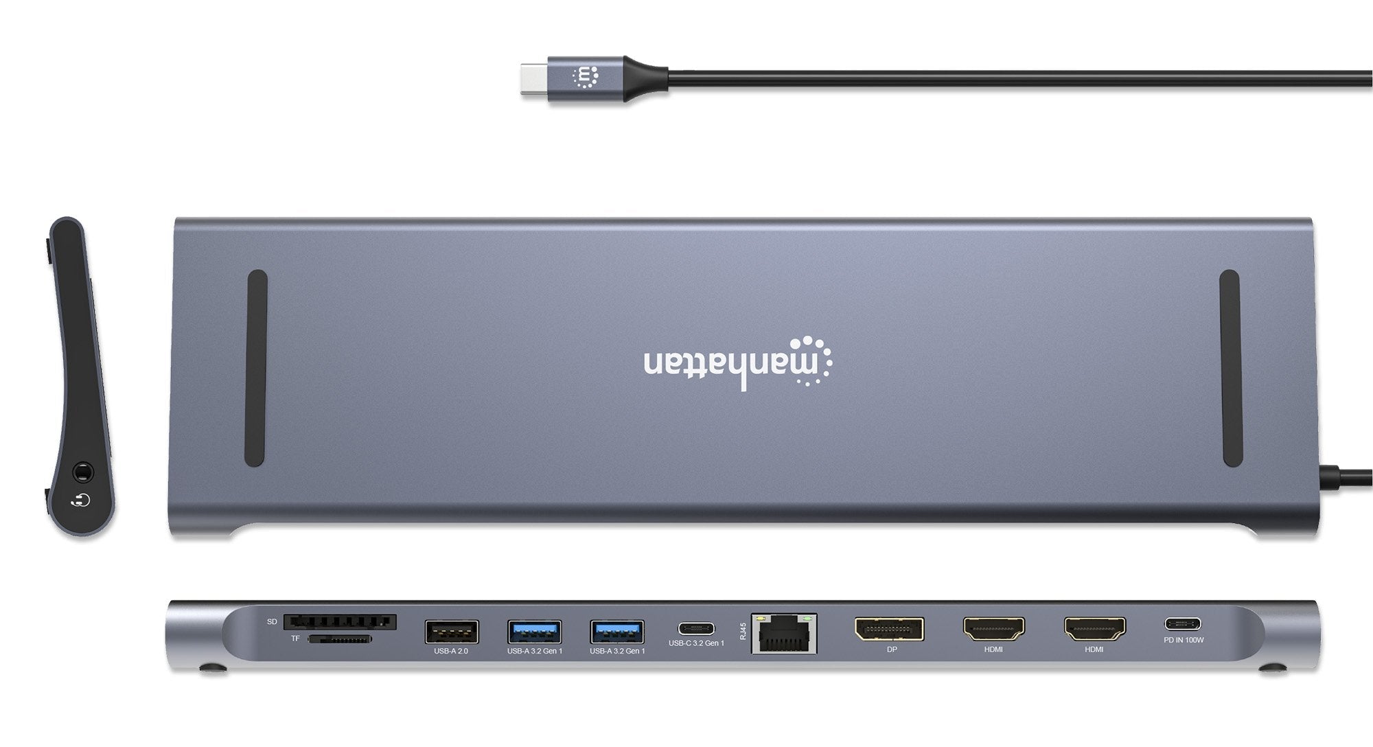 Manhattan Dockingmation 12-In-1 4k 1xhdmi 2xdp 3xusb-A