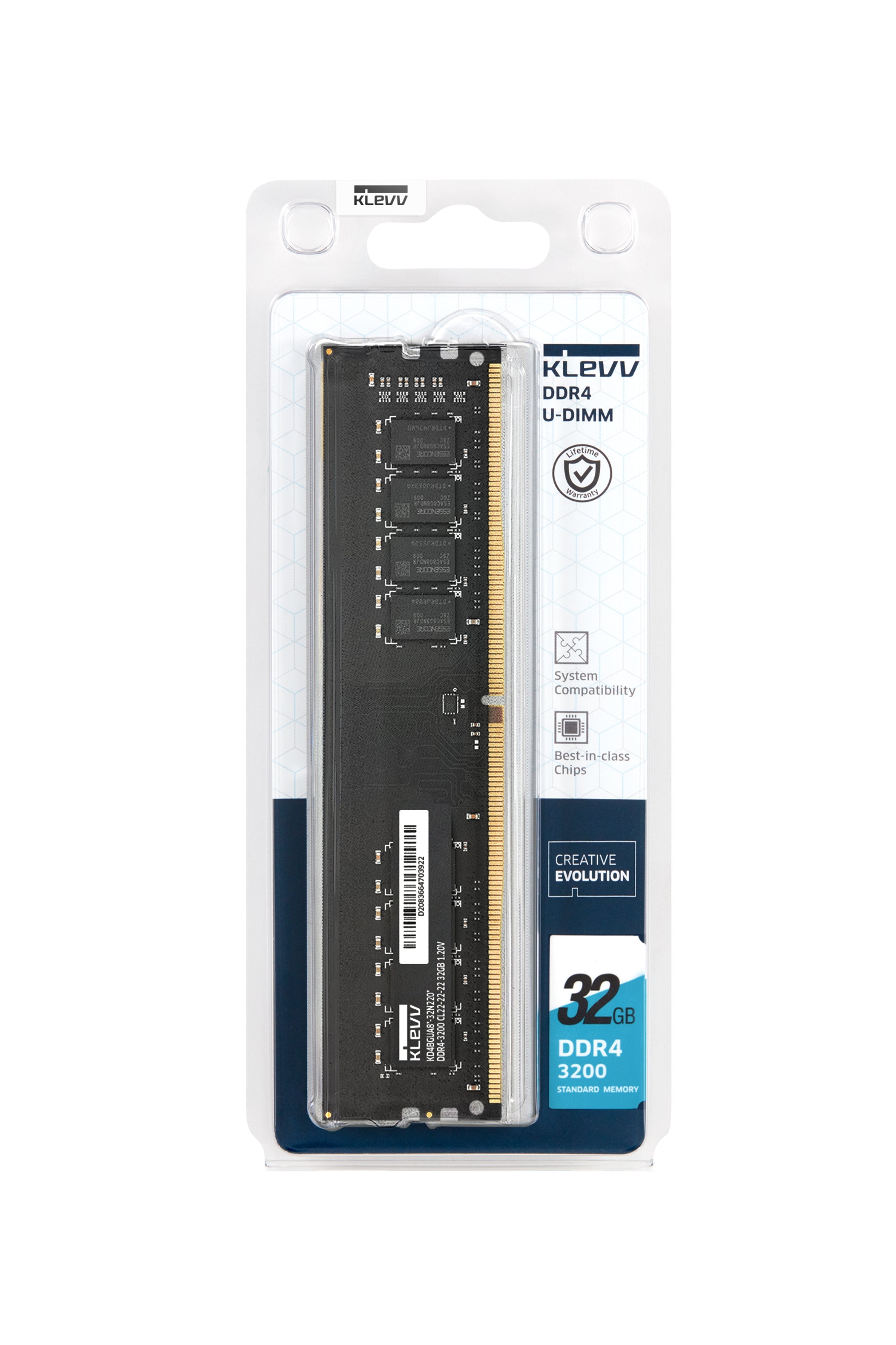 Klevv Memoria Ram - 32 Gb - Ddr4 3200 Udimm Cl22 - Bulk