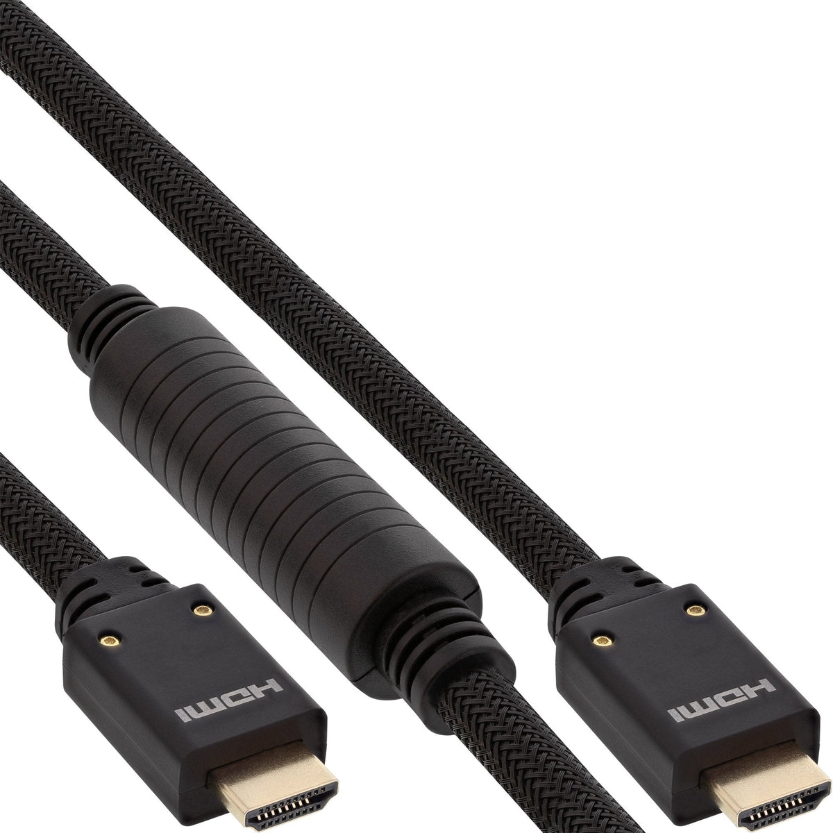 Cable Hdmi Activo De Inline Con Ethernet, 4k2k, M/M, Negro, Contactos Dorados, 20 M
