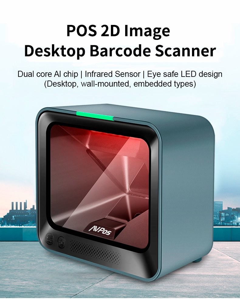 EAN 7427246076515 - AVPos AVP-BP760-2D lector de código de barras Lector de códigos de barras fijo 1D/2D CMOS Negro imagen 3