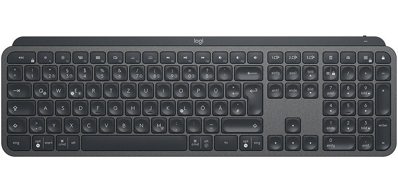 Logitech Keyboard Mx Keys Adv. Wl [De] Graphite  Ohne Handballenauflage