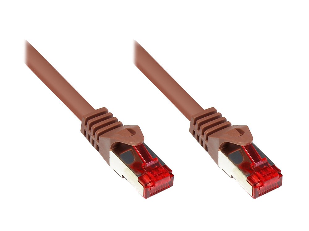 Rns® Cable De Red Mit Rastnasenschutz, Cat. 6, S Ftp, Pimf, Pvc, 250mhz, Braun, 0,25m, Good Connections®