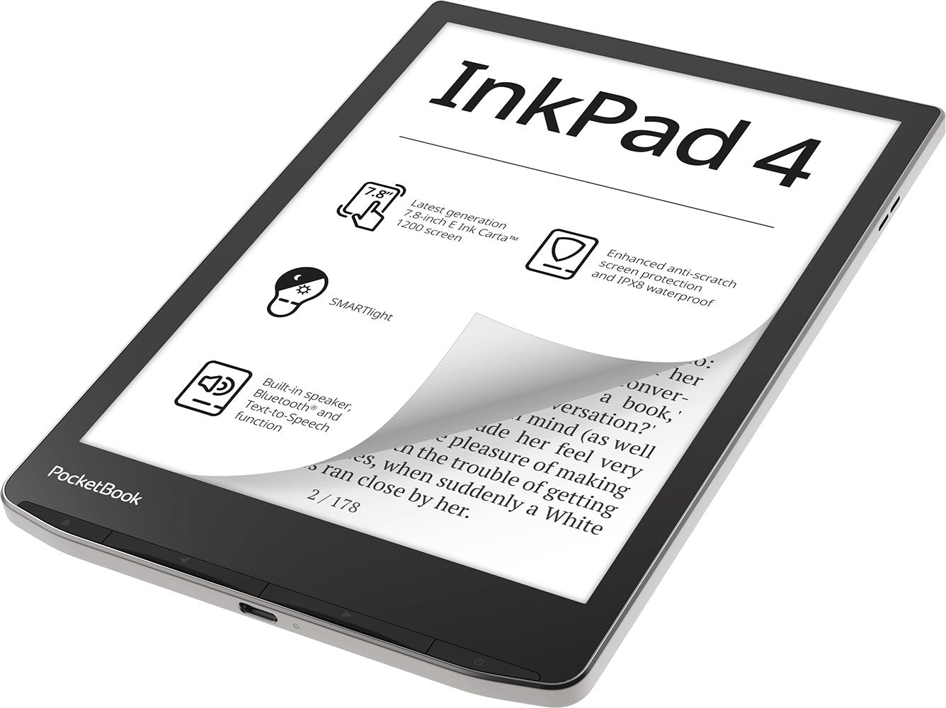 EAN 7640152093234 - PocketBook InkPad 4 lectore de e-book Pantalla táctil 32 GB Wifi Negro, Plata imagen 3