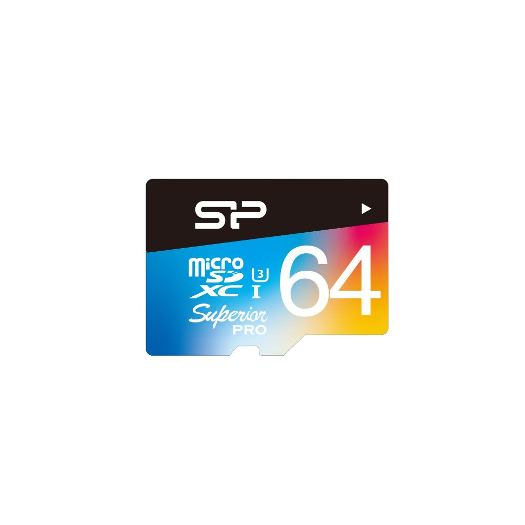 Microsd Card 64gb Silicon Power Uhs1 U3 Superior Pro Col+Ad